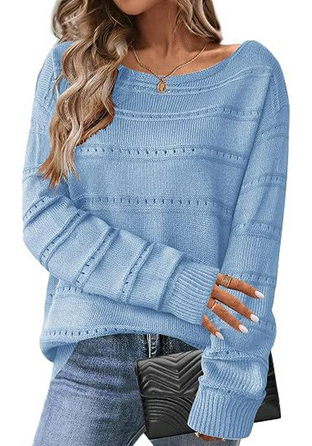 2026 Autumn/Winter European & American Loose Round Neck Knit Sweater, Women's Long Sleeve Solid Color Versatile Pullover