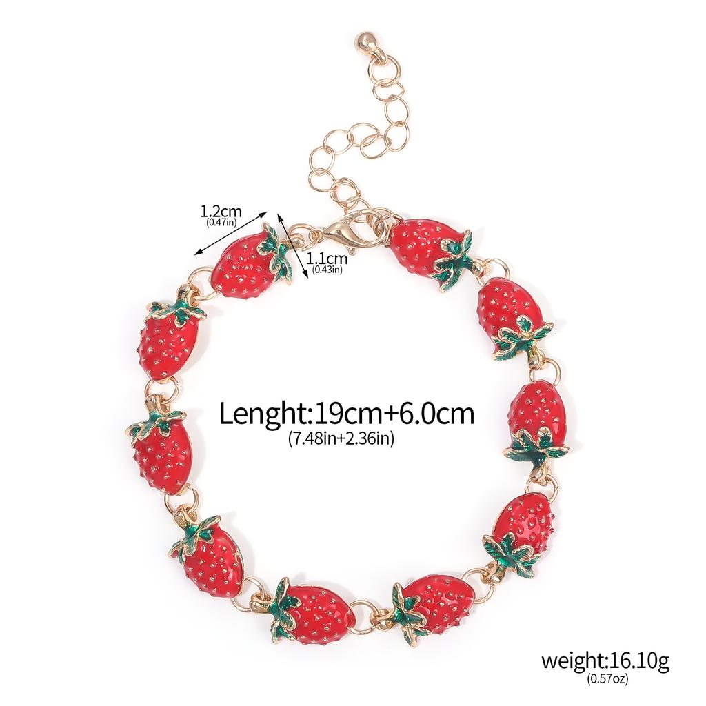 Braccialetto Creativo alla Fragola Bracciale Frutta Carino per Gioielli da Donna Regalo