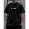 European Sizes Men's Dragon Letter Print Sporty Casual Versatile Short-Sleeve T-Shirt