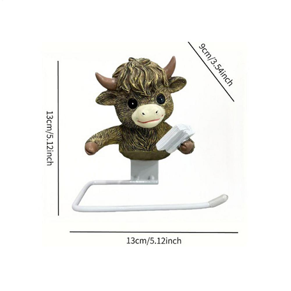 Rustic Paper Towel Holder Rustic Wall Mount Cow Stand Toilet Roll Holder For Bathroom Countertop Home Restroom Vanity Cabinet красный