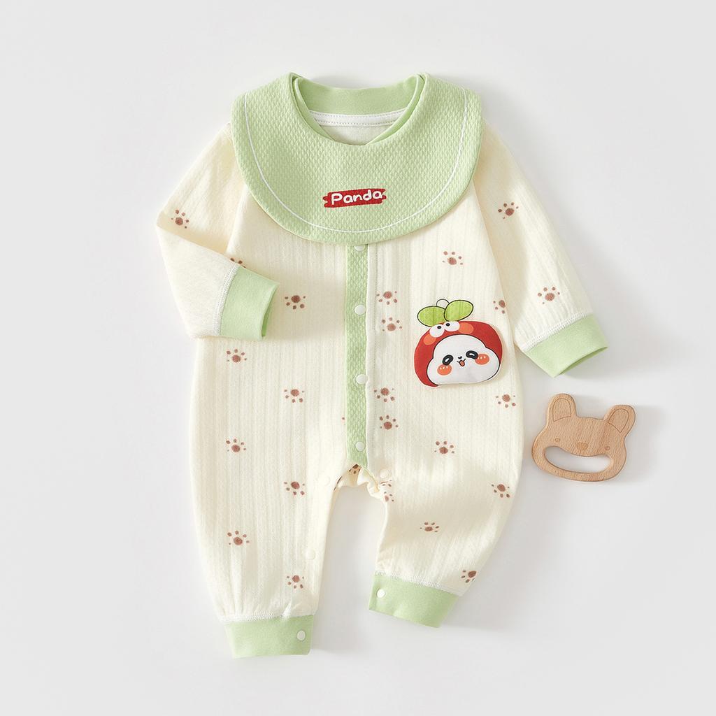 Baby-Mädchen-Strampler, Süßes Langarm-Baby-Einteiler-Outfit, Frühling Herbst Neugeborenen Krabbel-Strampler für Draußen