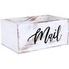 Mail Organizer Countertop Mail and Key Holder for Desk Mail Basket Letter Organizer Caddy Dorm Organizer Rustic Home Decor Mailbox White 5.5*5.5*11.4