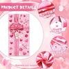 Happy Valentine's Day Door Cover Decoration Pink Bow Gift Box Door Banner Valentines Day Love Heart Hanging Banner Valentine Present Backdrop for