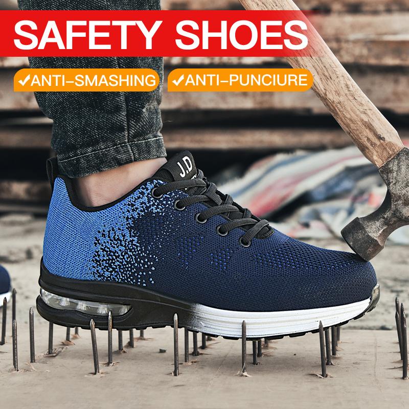 Lichtgewicht Veiligheidsschoenen Dames Heren Luchtkussen Werksneakers Stalen Neus Schoenen Bouw Veiligheidslaarzen Anti-verplettering Werkschoenen 36