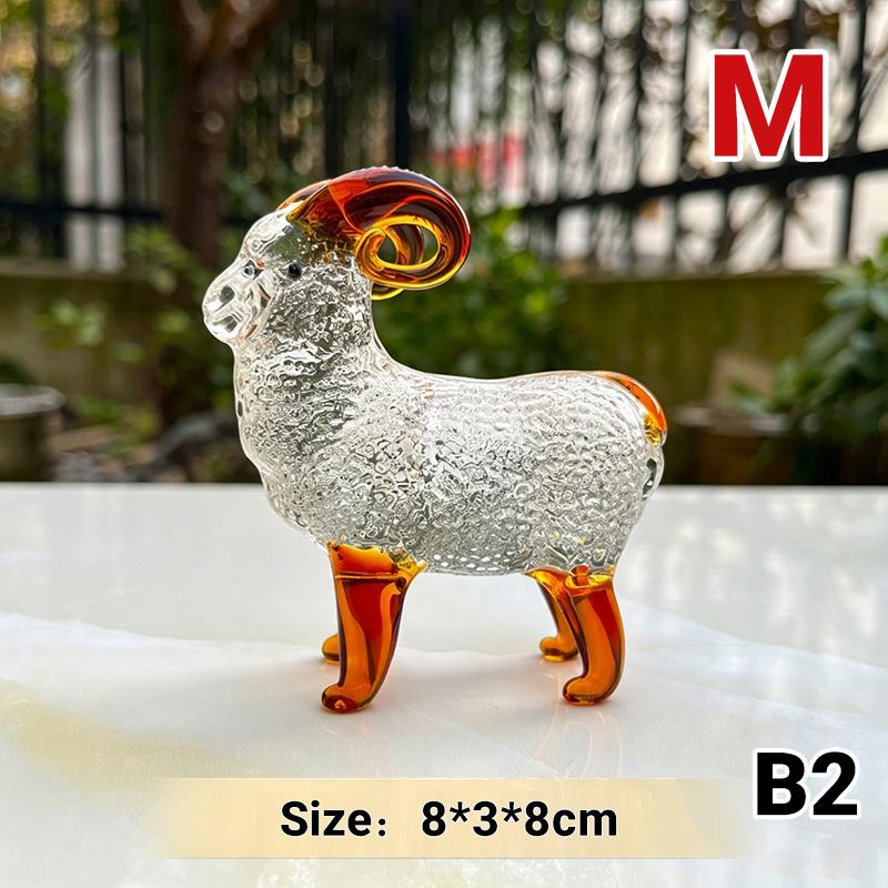 Crystal Sheep Figurine 2027 Zodiac Sheep Statue Home Desktop Bookshelf Office Ornament Sheep Decor Feng Shui Bring Fortune