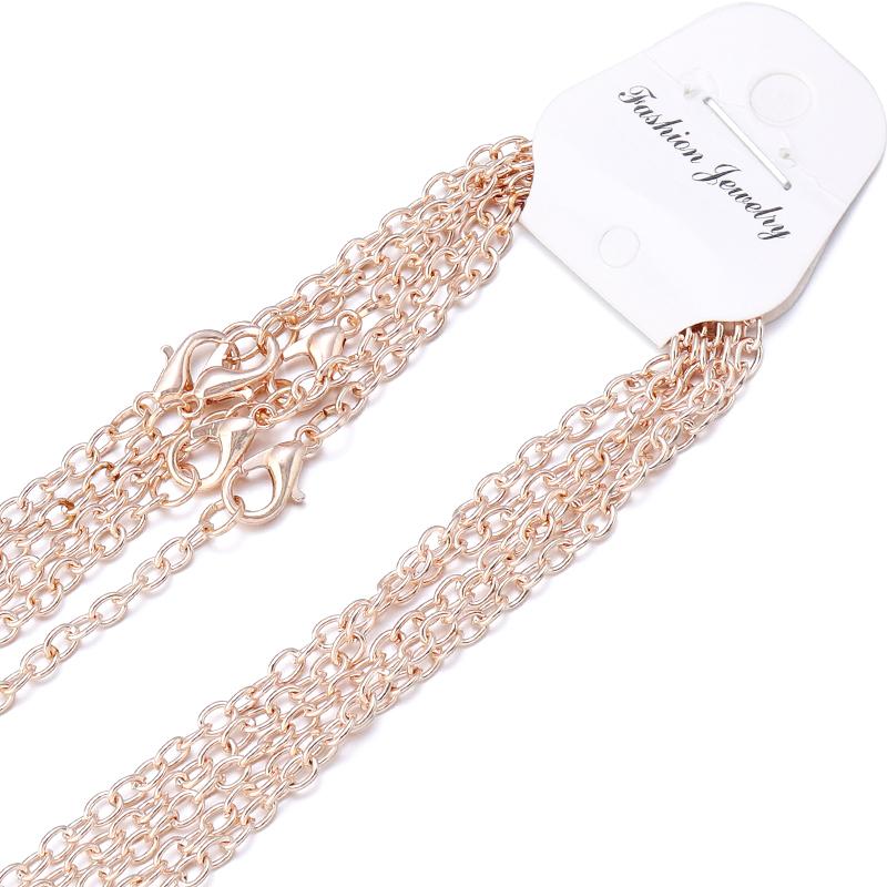 6pcs/Lot 45cm Adjustable Round Cross Chains for Jewelry Making Link Chain Bulk Chains DIY Necklace Bracelet Men or Women