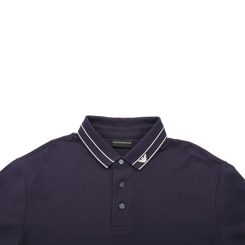 Emporio Armani Ss24 Eagle Logo Embroidered Short Sleeve Polo Shirt Men Polo Shirts Deep-Purple 3D1FM4-1JCYZ-08B8