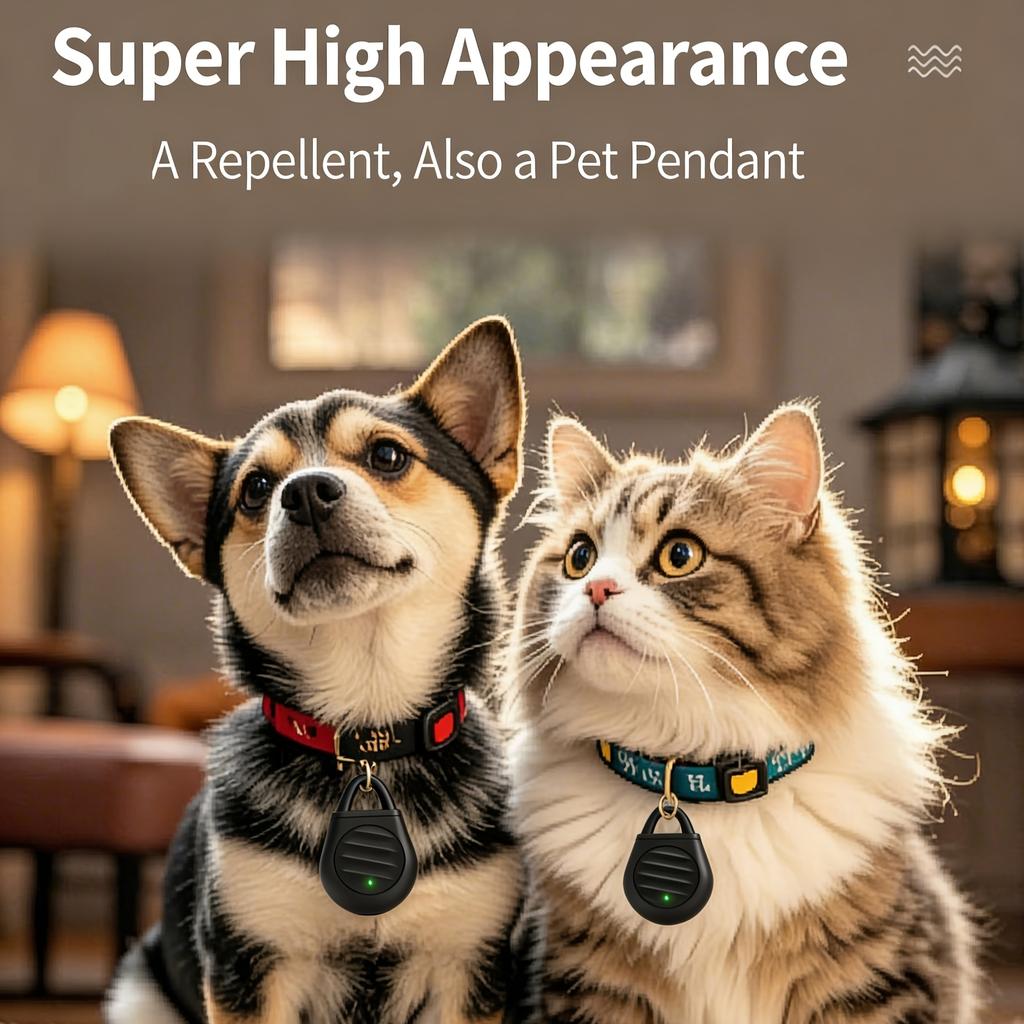 Repellente Elettronico Intelligente Portatile per Animali Domestici, Repellente Universale per Insetti per Umani e Animali Domestici, Essenziale per la Cura della Salute degli Animali Domestici, Da Appendere ai Collari degli Animali Domestici,