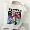 Spot KPOP Demon Hunter Group Cartoon Print Canvas Bag Women's Daily Handbag Shopping Bag