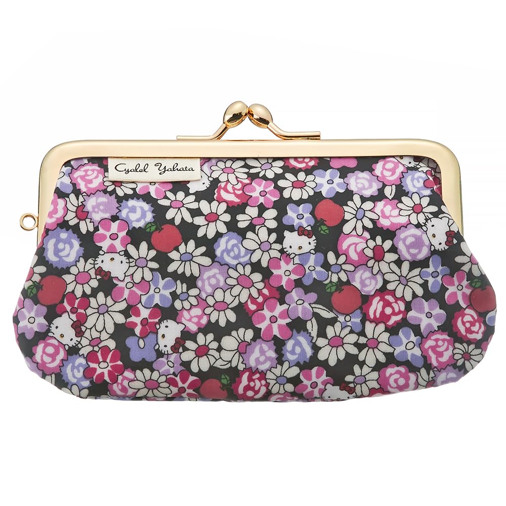 

Cute and stylish mini pouch with Hello Kitty and Sanrio Liberty floral small makeup made in Apple black characters, print, pattern, pouch, Japan,