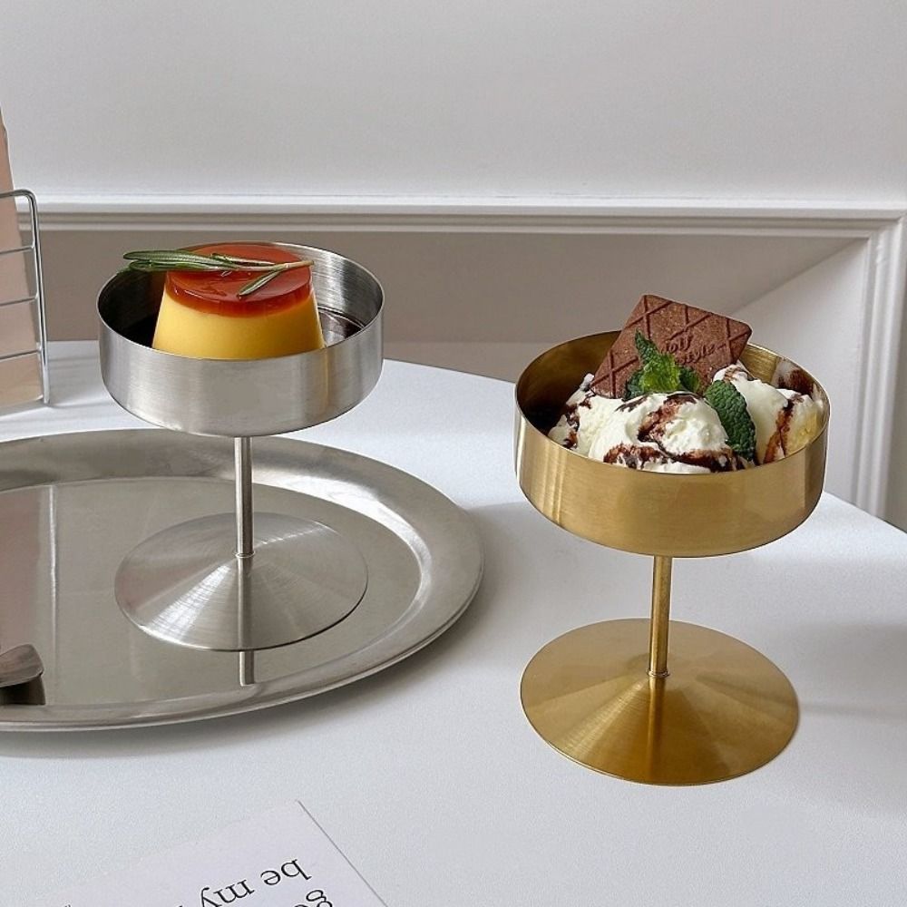 304 Stainless Steel Dessert Serving Cup Reusable Pudding Cup  Bars Parties