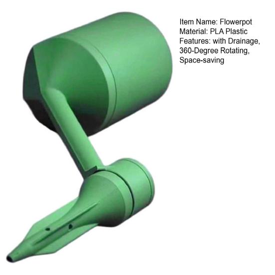 3D-Printed Rotating Twist Planter Vertical Independent Planting Area Space Saving Plant Pot with Drainage Add Extra Plant Space for Indoor Plants