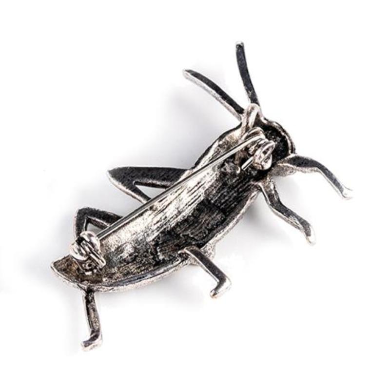 Women Locust Grasshopper Rhinestone Inlaid Insect Brooch Pin Bag Jacket Decor