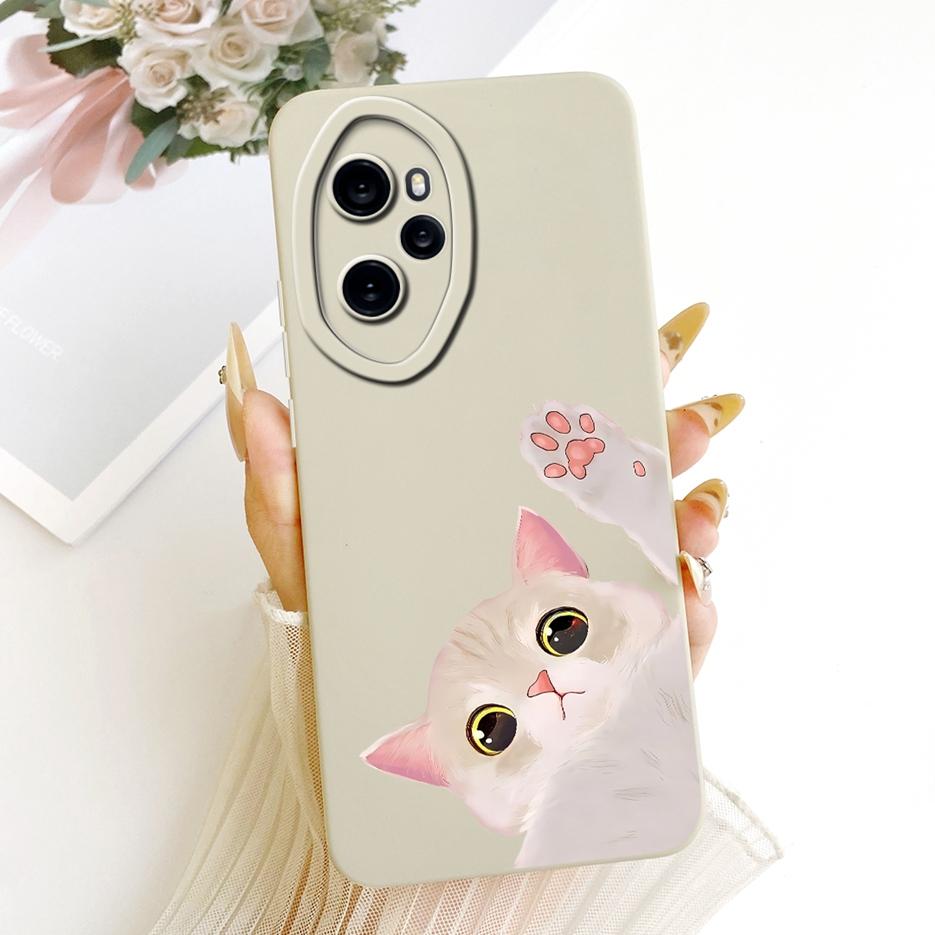 For Honor 100 Pro 5G Case MAA-AN10 Cute Cat Duck Cartoon Cover Soft Silicone Matte Phone Case For Honor 100 Honor100 Pro 5G Bags
