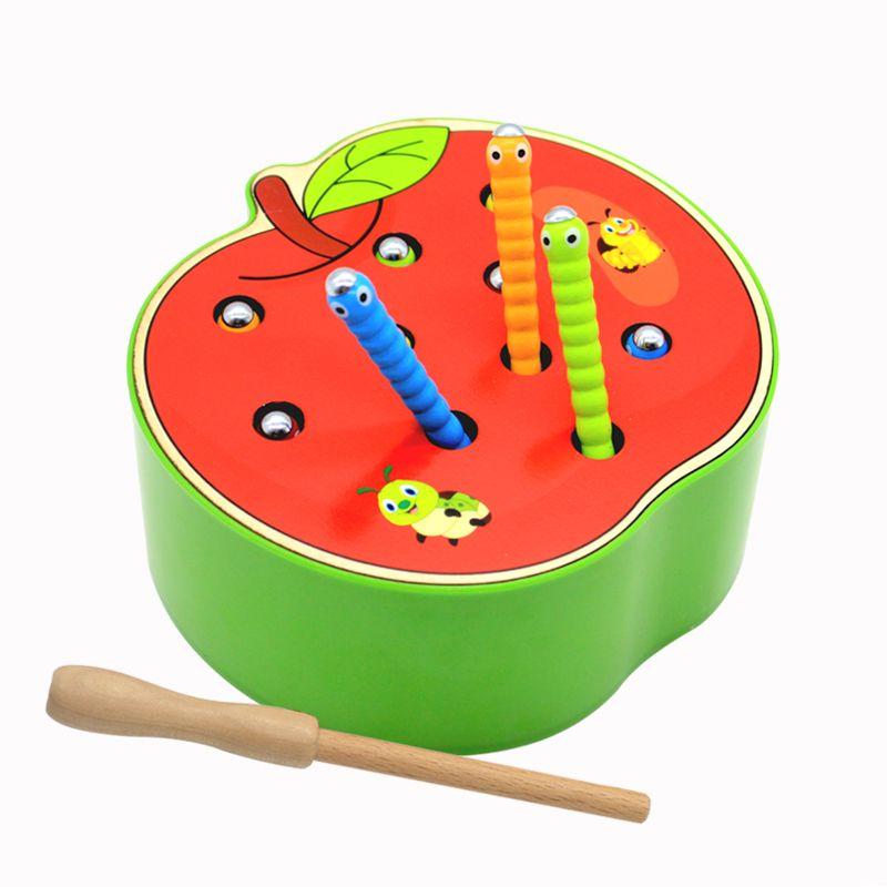 Infants and Children6-12Month Educational Magnetic Fishing Catch Bugs Game Montessori Wooden Toys Early Education1-3Years