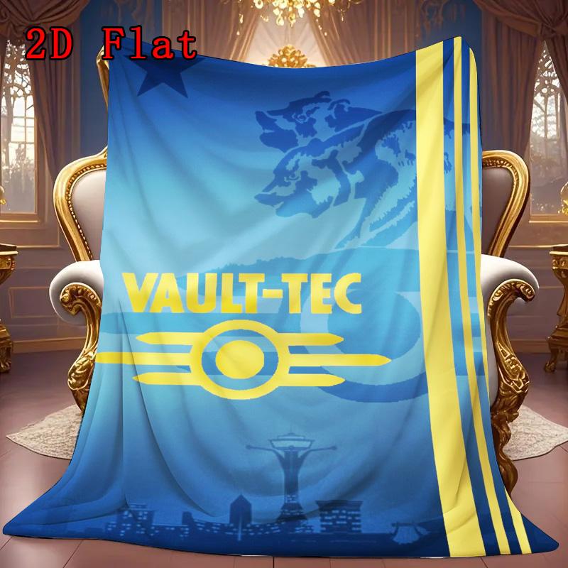 Fallout Vault-Tec 2D Flat Pattern Flannel Blanket High quality All Seasons Warmth and Comfort Perfect for Christmas Gifts.SMT0917556