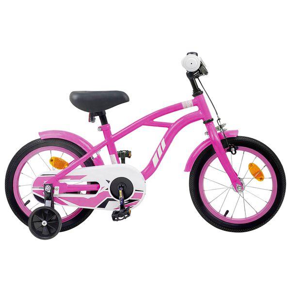 vidaXL Kinderfahrrad 16 Zoll für 4-6 Jahre Dunkelrosa