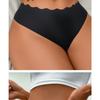 Women's Seamless Solid Color Briefs Low-Rise Nylon Underwear with Hollow Wave Waist Adhesive Tape