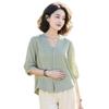 2026 Summer Fashion Slimming Collar Shirt with Flattering Five-Point Sleeves for Women