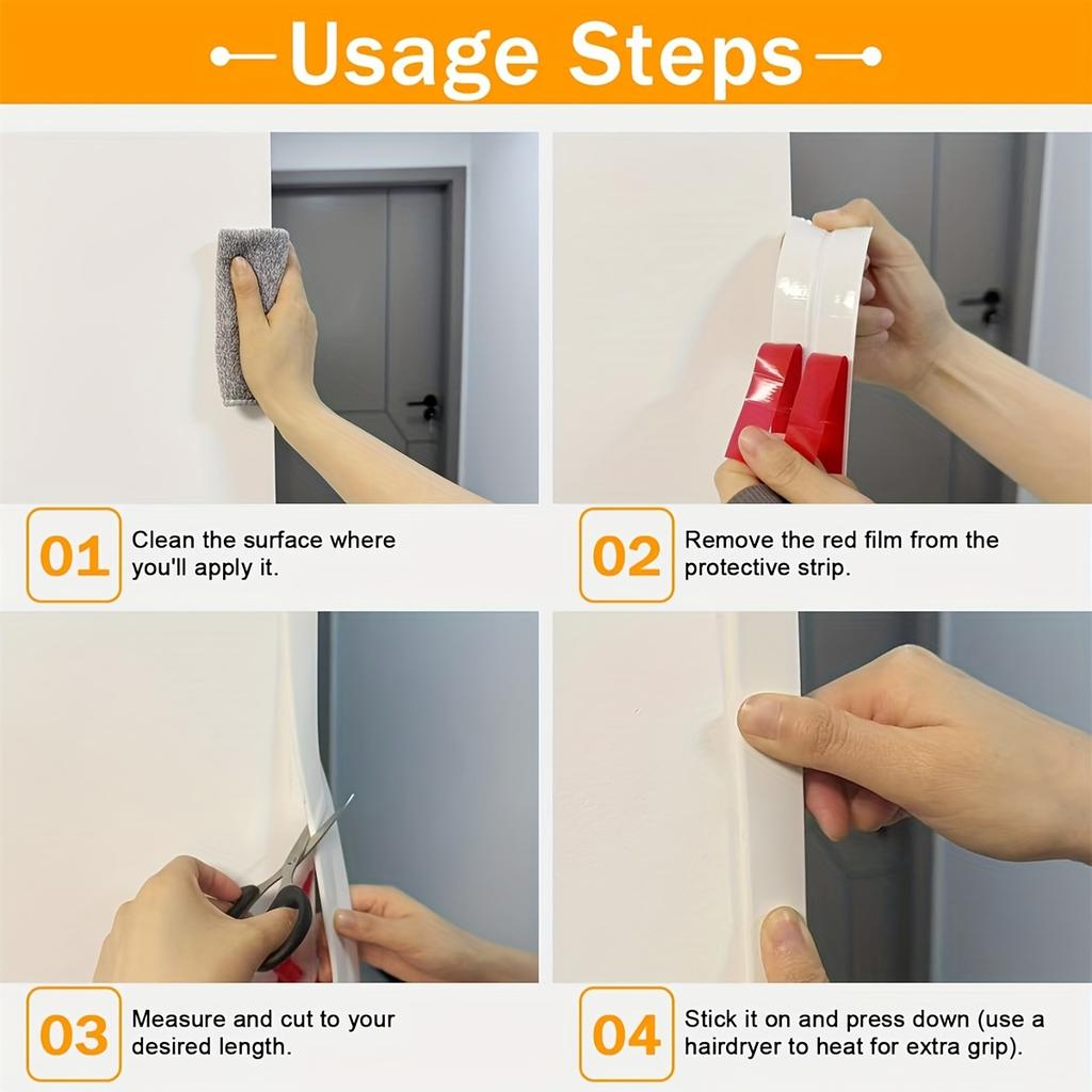 1pc 4cmx2m Peel and Stick Wall Trim Molding, Flexible Corner Trim Moulding, Inside & Outside Wall Corner Protector for Wall Edge