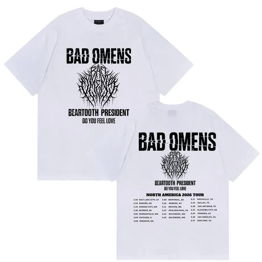 2026 Rock Band Bad OUnisexs Tour Graphic Tshirt Unisex and Women New Summer Gothic Clothing Hiphop Round Neck Short Sleeved Top