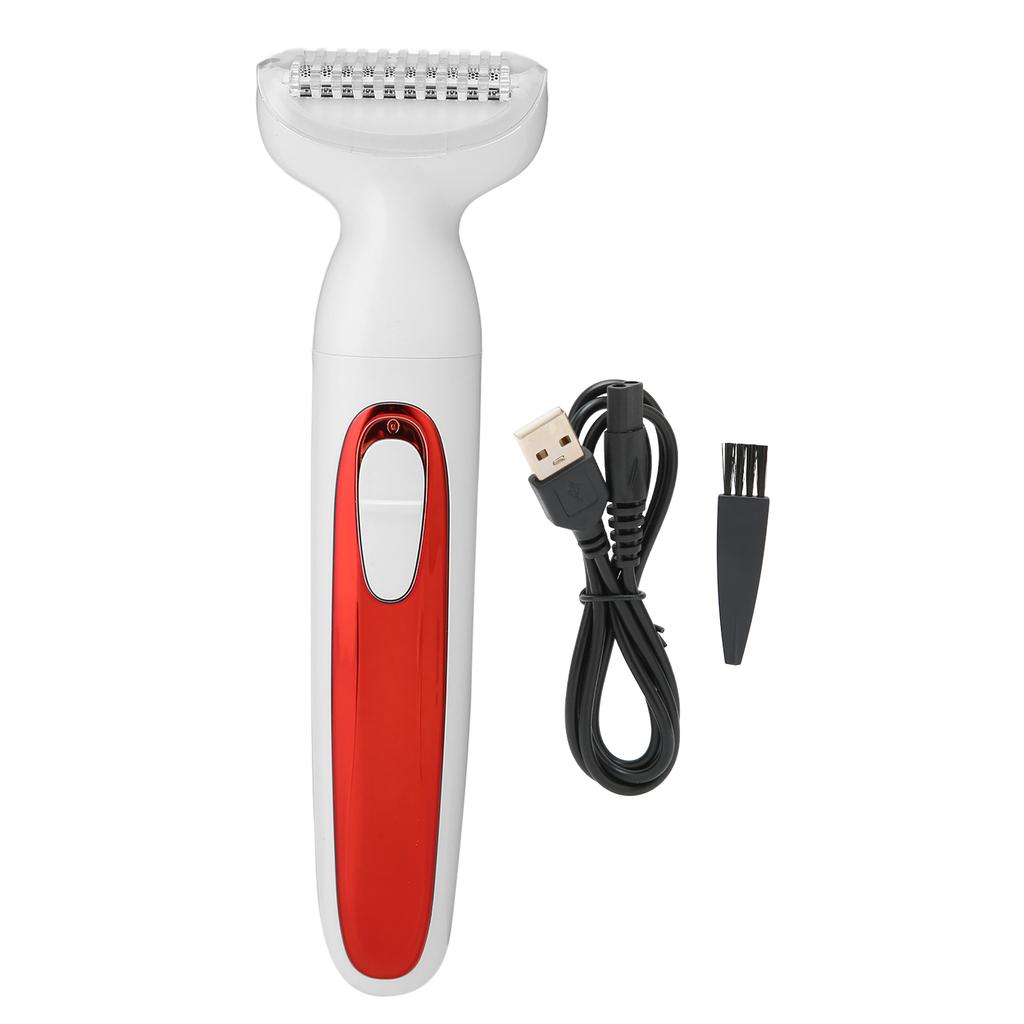 Electric Hair Removal Shaver Wet Dry Use Waterproof Hair Trimmer for Bikini Legs Armpit FaceRed
