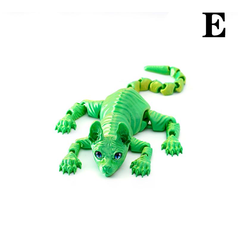 3D Printed Cat Animal Toy Realistic Hairless Figurine Cat Fidget Toy For Cat Lover Collector Home Decoration