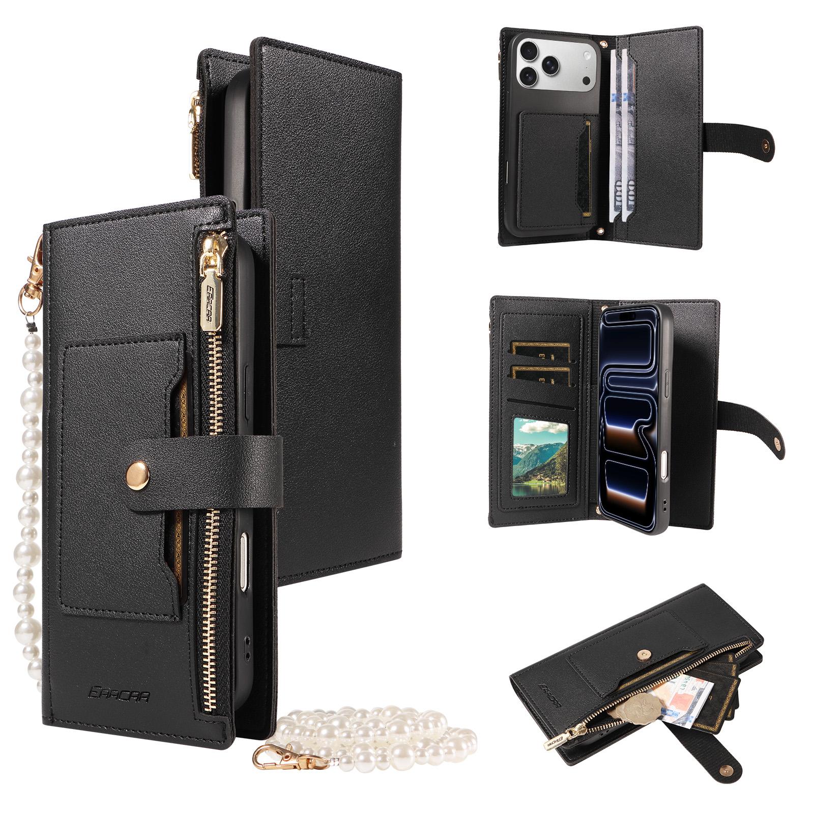 

Leather Phone Case for Samsung Galaxy S26Pro S25 Edge S24 S23 FE S22Ultra S21 S20 Shockproof Multifunctional Zipper Samsung Galaxy M36 чёрный