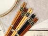 Tableware East Natural Wood Set of 5 Engraved Chopsticks, Pairs, 22.5cm,