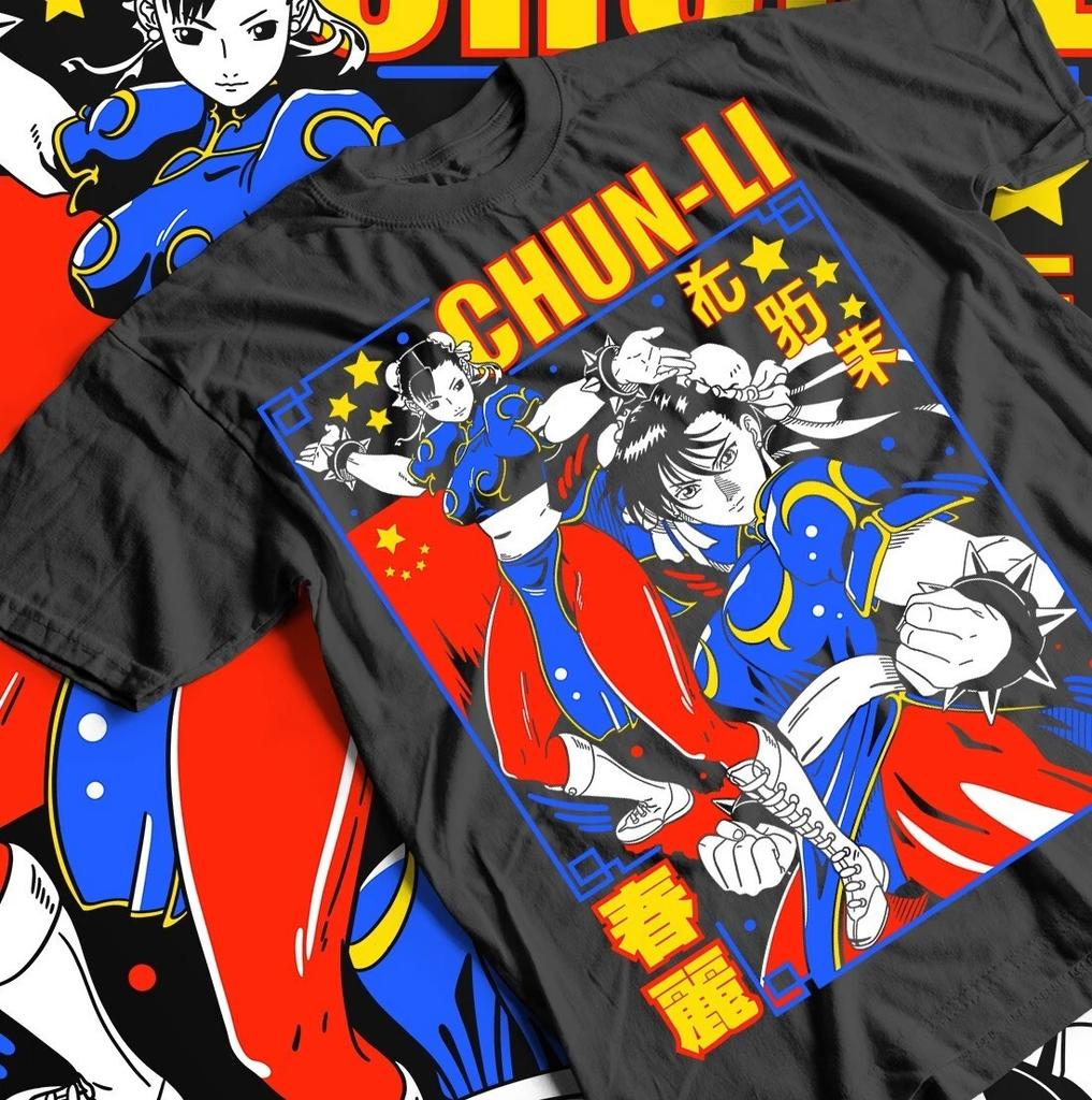 T-shirt Chun Li, Maglietta Regalo Anime, Maglietta Street Fighter vs King Of Fighters Snk,