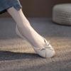 French Single Shoes Women'S Calfskin Flat Bottom Round Head Bow Late Evening Breeze Spring Summer Mary Jane Red Shoes