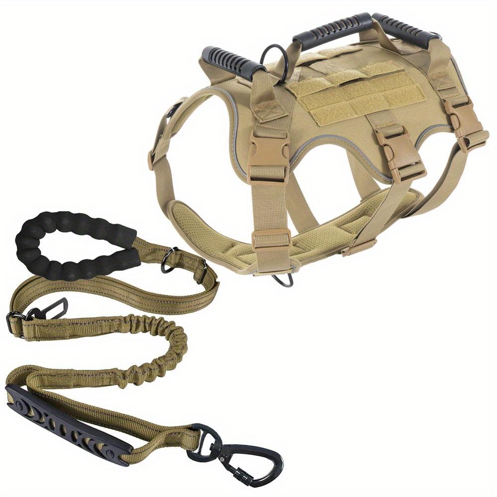 

Tactical Military Vest Pet Harness And Leash Set for Large Dogs - German Shepherd Golden Retriever Tactical Training Dog Gear M