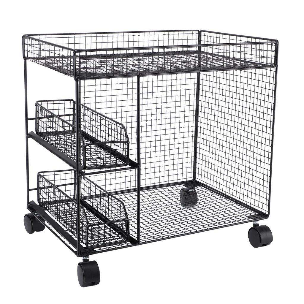 Mobile Storage Rack Breathable Space Saving Kitchen   with 360 Degrees  Rotating Lockable Wheels Pull Out Baskets for Bowls Dishes
