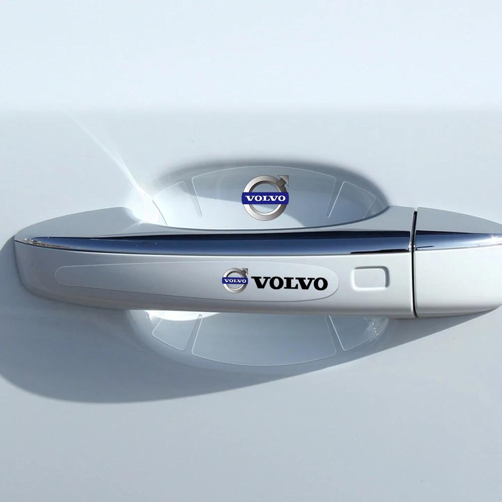 4/8 Stück Auto Styling Logo Türgriff Schale Kratzschutz Aufkleber Für Volvo R Design V50 S40 XC90 S40 S60 S70 T6 AWD C30 C40