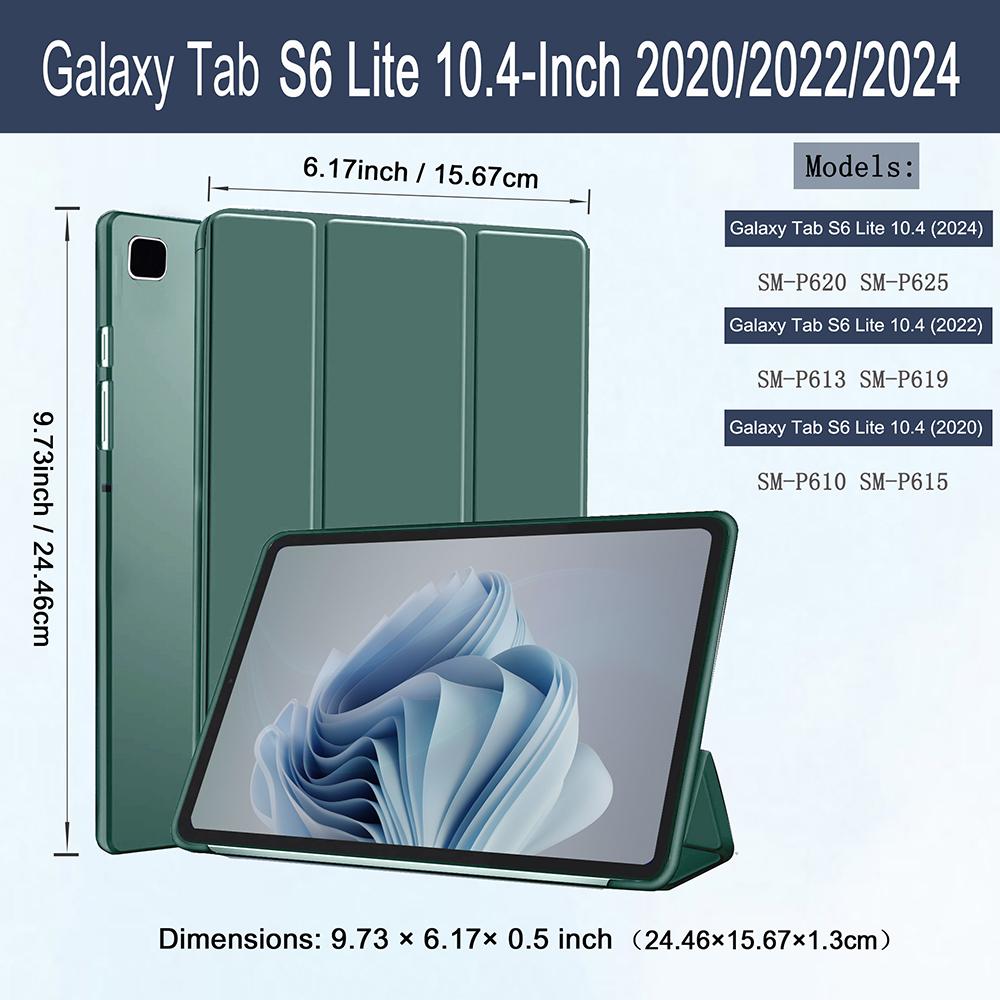Hülle für Samsung Galaxy Tab S6 Lite 10,4'' // (SM-P620/P610/P613/P615), Magnetische Schlanke Faltständer-Hülle, Weiche Rückseite