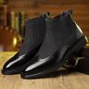 Men's new fashionable retro British style leather boots  business casual versatile Chelsea boots