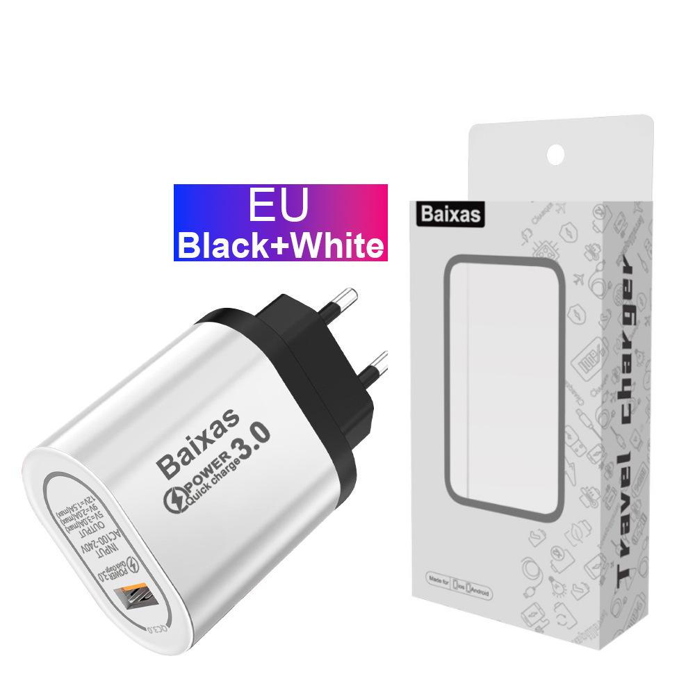 Universal QC3.0 Fast Charger - UK/EU/US, Single Port, Travel Adapter