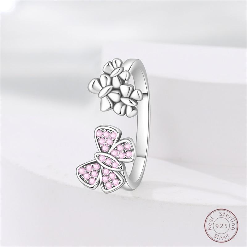 New 925 Silver Open Ring Hollow Rose Infinite Love Simple Ring Women Wedding Engagement Party Jewelry Gift