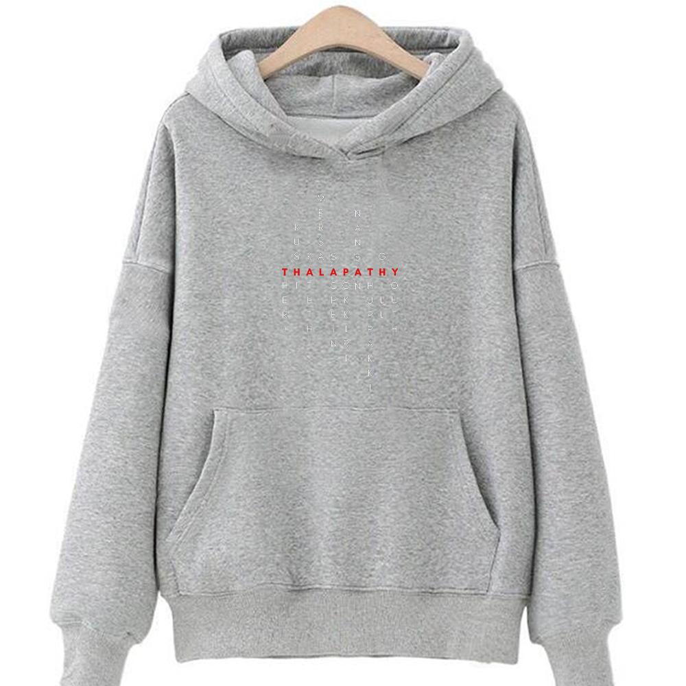 Thalapathy Vijay Tamil Movie Titles Red Classic Hoodies Vijay Merch  Clothing Unisex Long Sleeve Sweatshirts Loose Casual Hoody XS