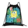 Custom S-Sponges Anime Bobes Drawstring Bags Men Women Lightweight Cartoon Sports Gym Storage Backpack