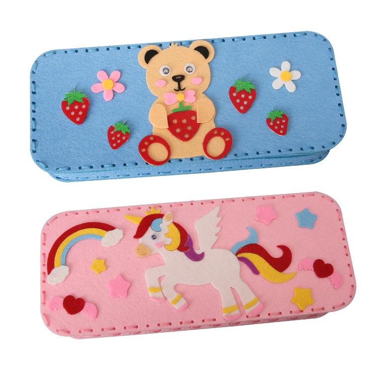 Children's DIY Non-Woven Cartoon Pencil Case Kit