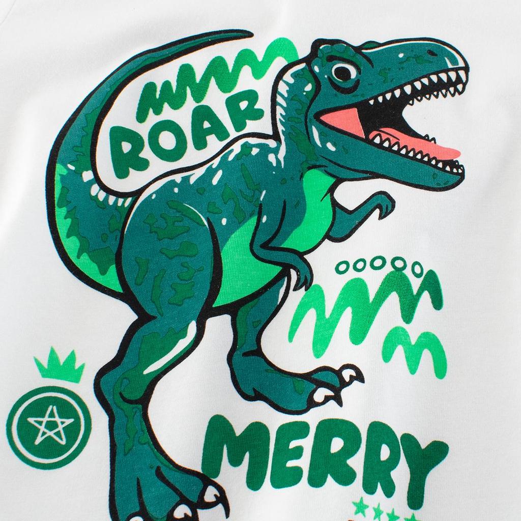 Kid's Short-Sleeve Dinosaur T-shirt - 2025 Summer Korean Style Cartoon Top