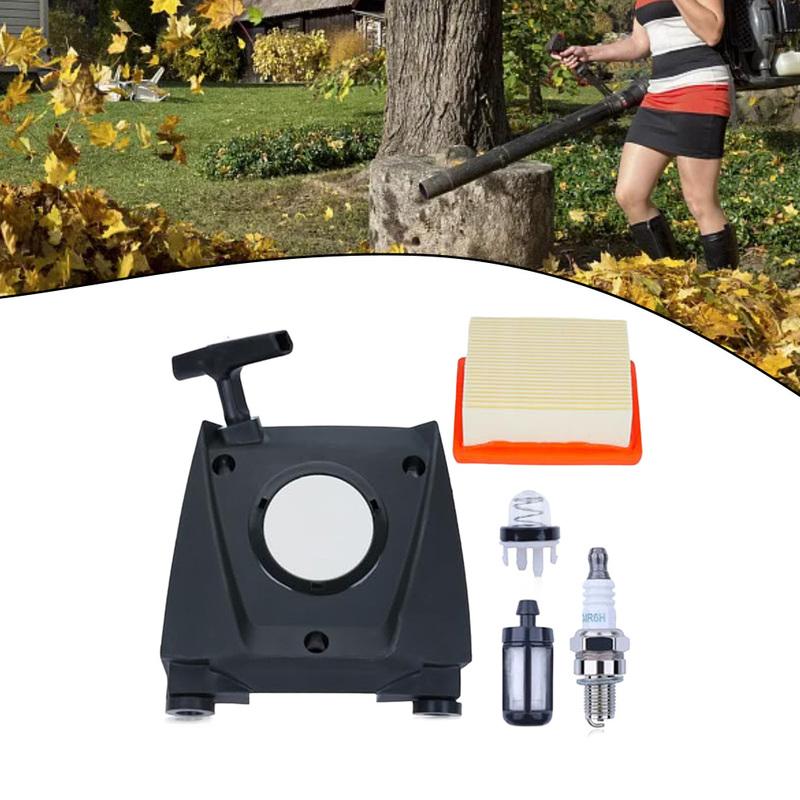 Starter Pull Kit for BR800 BR800X Backpack For Leaf Blower Includes Recoil Pull Starter Air Fuel Filter Spark and Bulb
