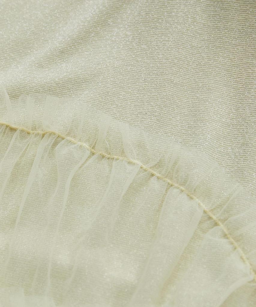 Bis Tulle Combi Lame Yellow Size F Women's Pullover, BVM14200, (80),