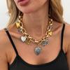 Collana girocollo a catena spessa in metallo CCB vintage Ingemark per donna con ciondolo a forma di fiore cuore amore Punk Collane Gioielli di moda Regali