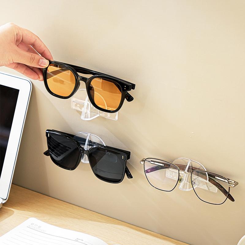 3/6/12Pcs Glasses Storage Rack Wall-Mounted Sunglasses Storage Rack Eyeglasses Holder Transparent Wall Home Glasses Holder