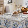 XCHI Six-Pointed Star Olive Leaf Hanukkah Chanukah Menorah Tablecloth Rectangle Table Cloth Washable Table Covers for Indoor Dining Home Party