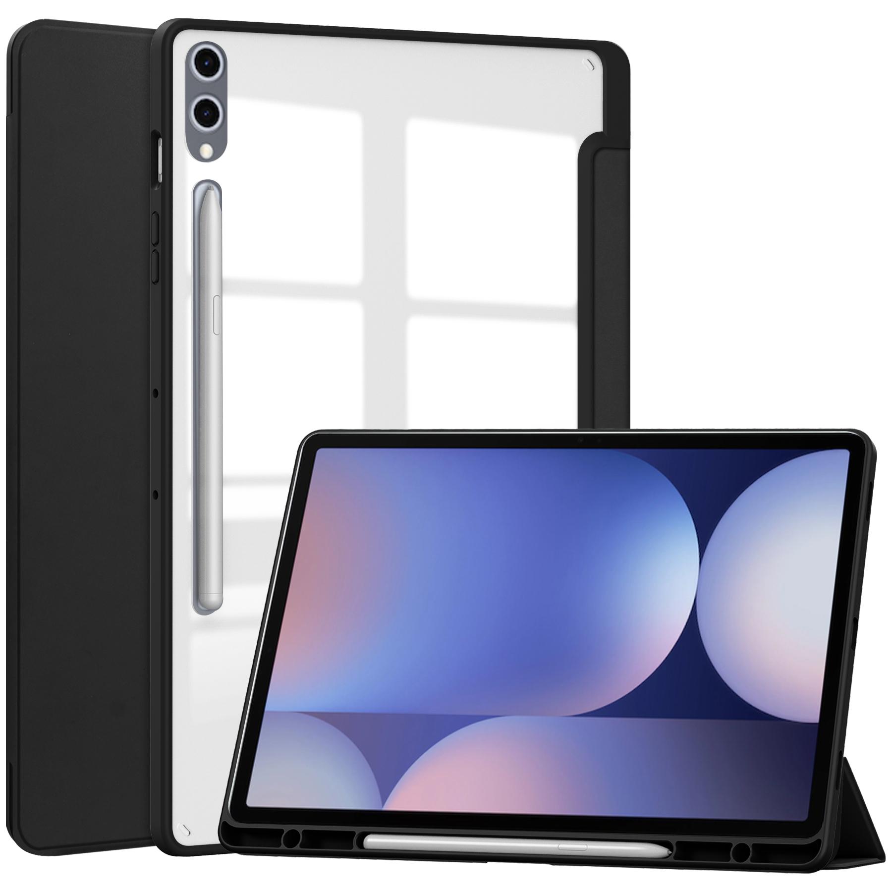

Для Samsung Galaxy Tab S10+ Чехол Прозрачный Акриловый Кожаный Чехол для Планшета Поддержка Автоматического Сна/Пробуждения A