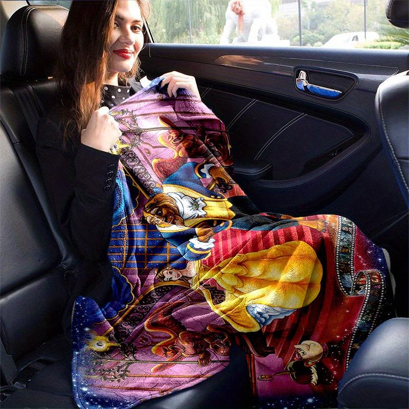 1pc Disney Beauty and the Beast Blanket, Home Decor, Office Napkin, Outdoor Picnic Rug, Gift for Kids & Adults (79x55 Inches)