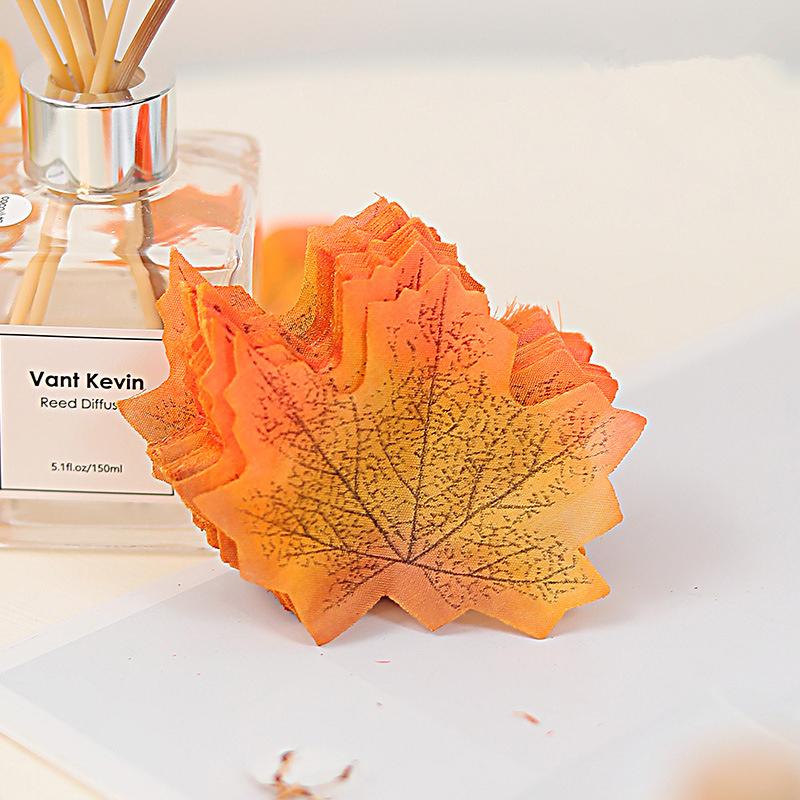 50-300Pcs Fall Artificial Maple Leaves Faux Silk Leaf For Thanksgiving Halloween Christmas Home Decor Wedding Party Supplies